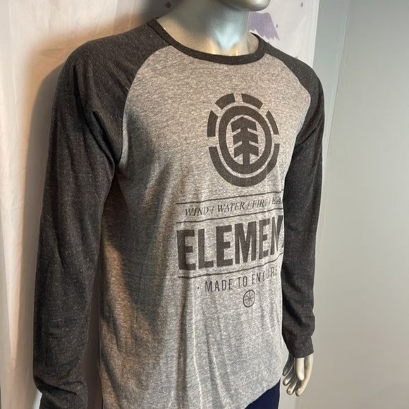 Element Wind Water Fire Earth Made to Endure Vintage Gray T-shirt Size S - Picture 3 of 6